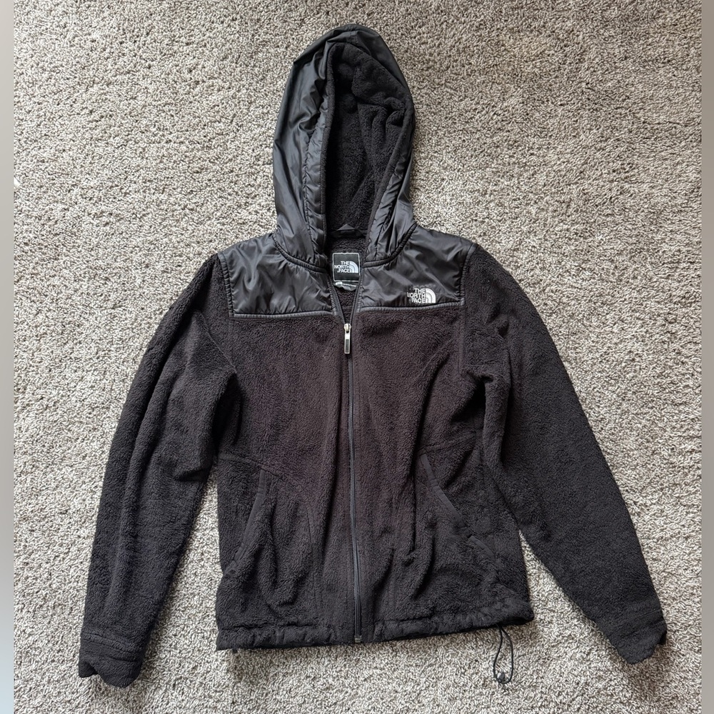 The North Face Black Hooded Fleece Jacket Small